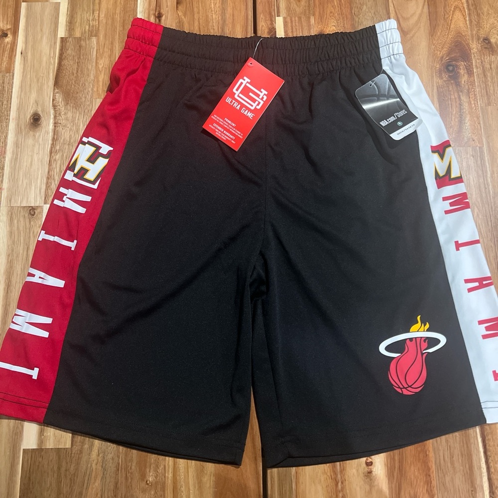 Black and Red Athletic Miami Heat Shorts